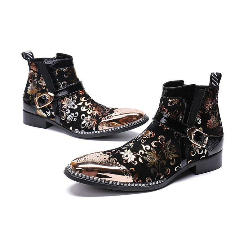 Men's Fashion Ankle Boot Casual High Quality Gold 