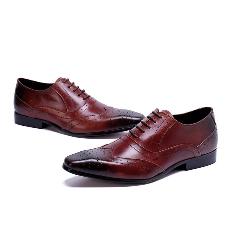 Oxford For Man Formal Brogue Shoes Lace Up Style H