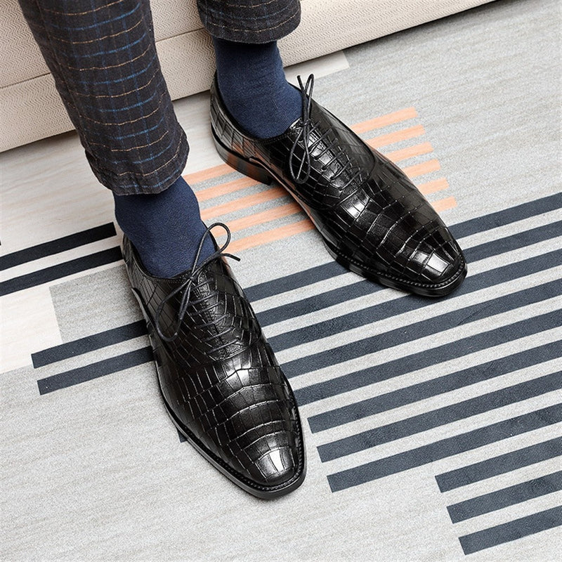 Formal Shoes for Men Derby Oxford Shoes Grid Embos
