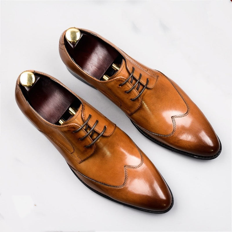 Lace Up Style Derby Shoes for Men Brogue Oxford Sh