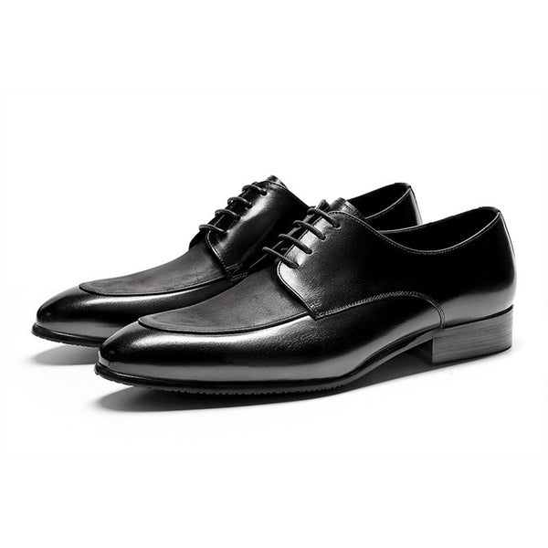 Premium Genuine Leather Pointed Toe Derby Oxford S