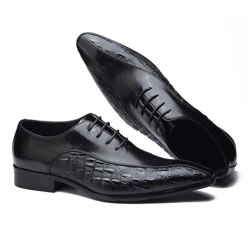 Pointed Toe Oxford for Men Derby Shoes Lace Up Sty