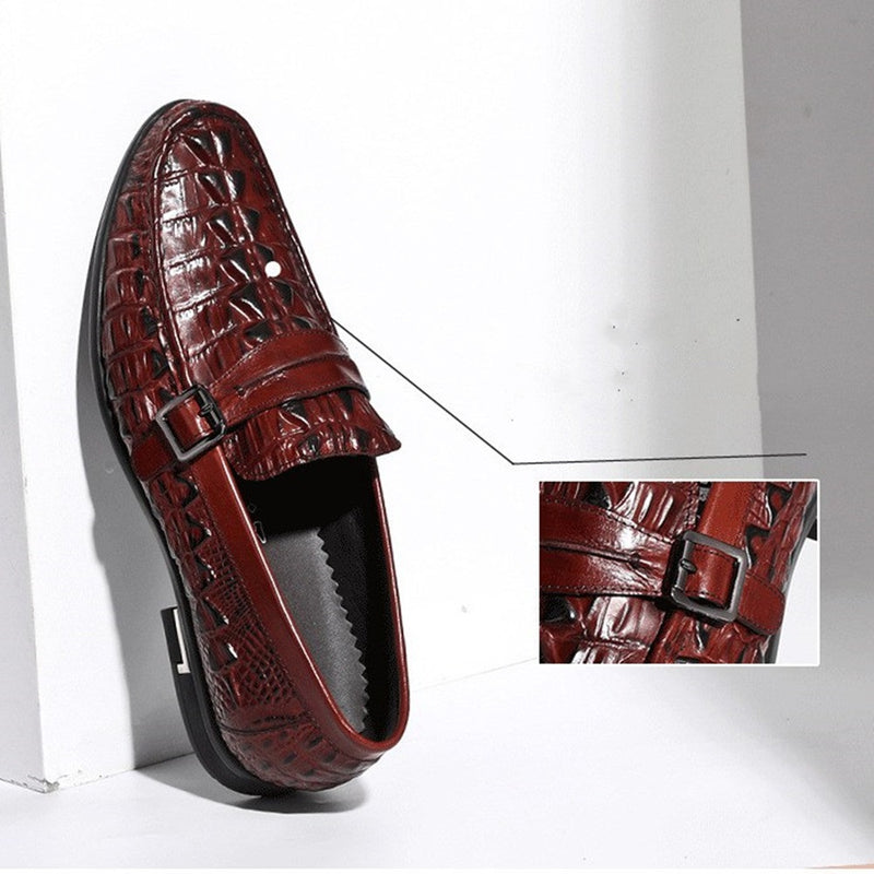Low Top Crocodile Texture Loafer for Men Oxford Sl