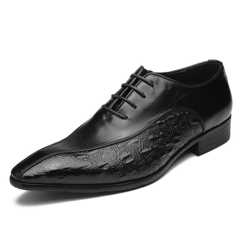 Pointed Toe Oxford for Men Derby Shoes Lace Up Sty
