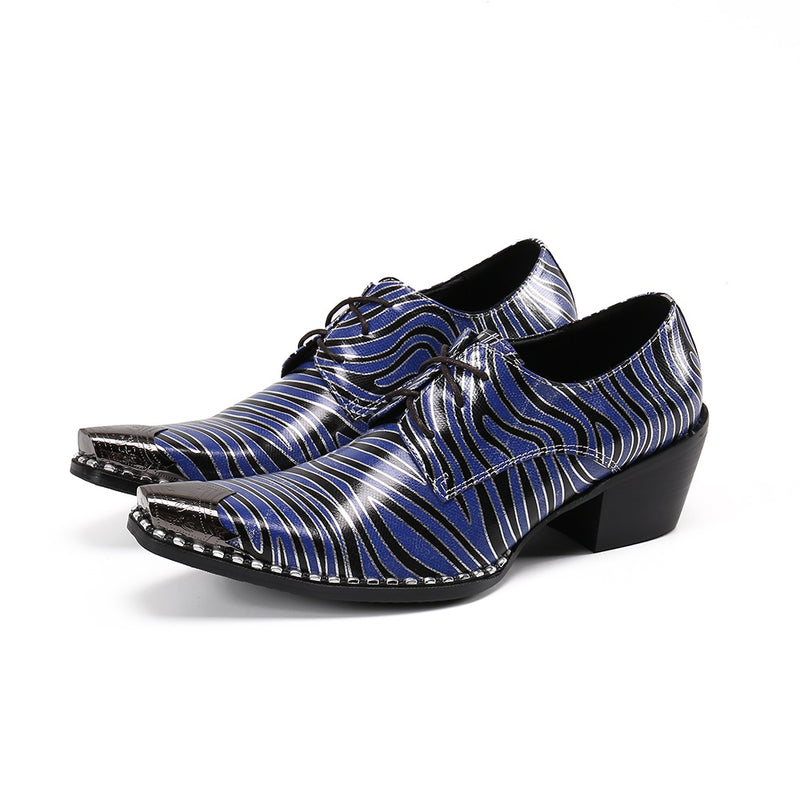 Luxurious Metal Toe Oxfords for Men Lace Up Style 