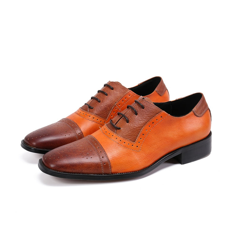 Luxurious Cap Toe Oxfords for Men Lace Up Style Sp