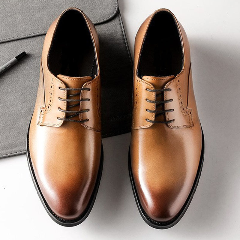 Burnished Derby Oxford Shoes for Men Formal Shoes 
