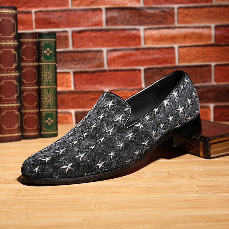 Star Print Loafer for Men Slip on Style Casual Smo