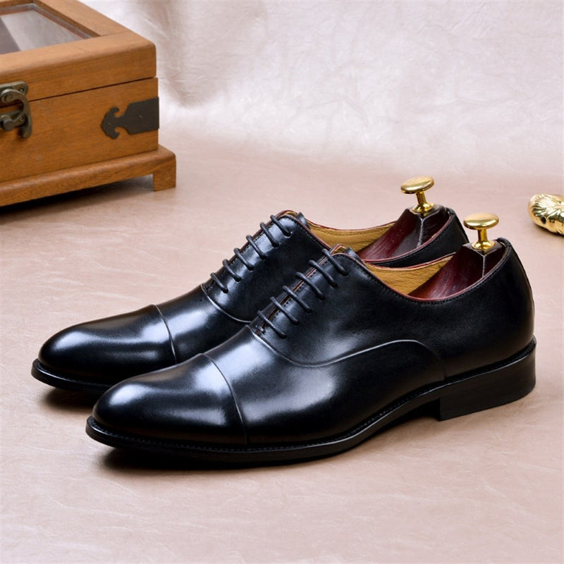 Pointed Captoe Lace Up Style Derby Oxford for Men 