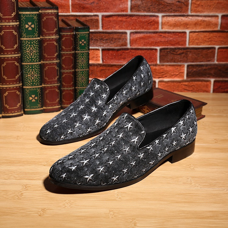 Star Print Loafer for Men Slip on Style Casual Smo