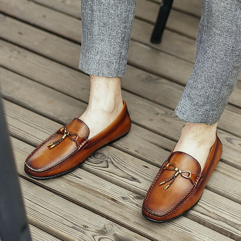 Hand-made Retro Loafer Shoes for Men Oxford Shoes 
