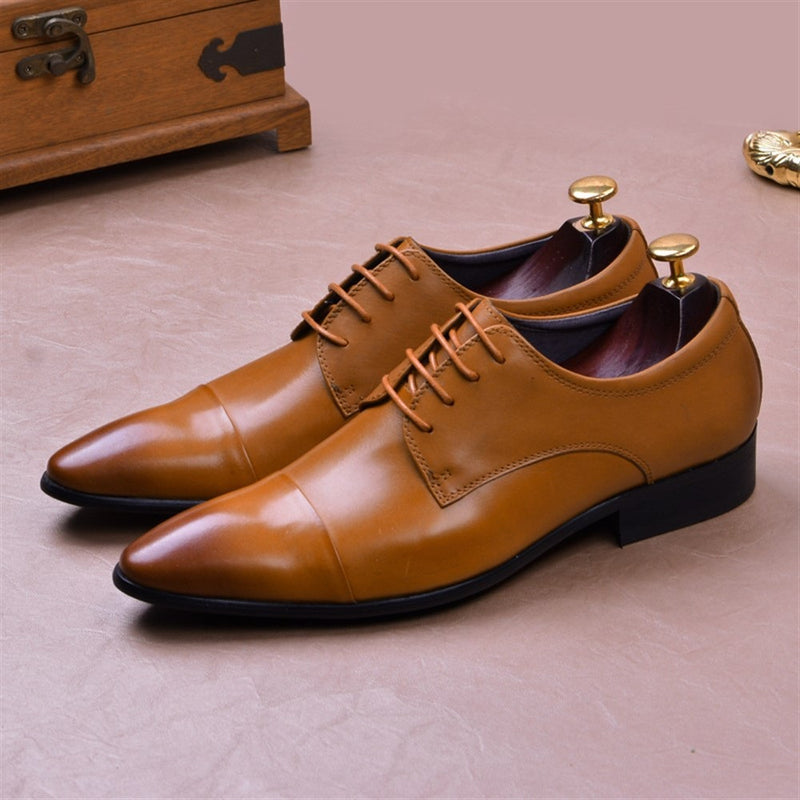 Premium Genuine Leather Derby Shoes for Men Lace U