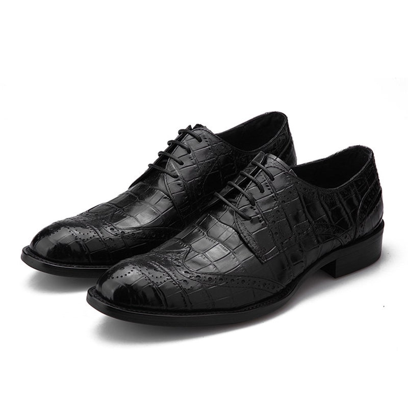 Pointed Toe Full Brogue Oxford for Men Formal Shoe