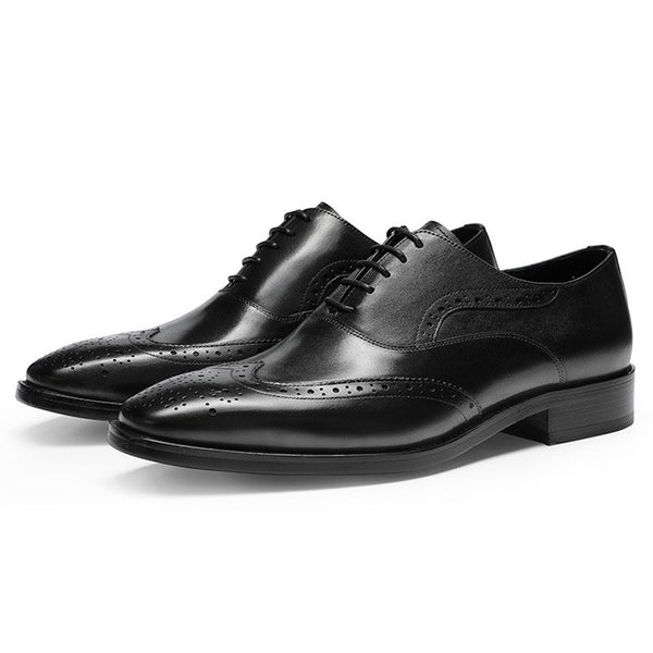 Brogue Shoes for Men Derby Oxford Shoes Block Heel
