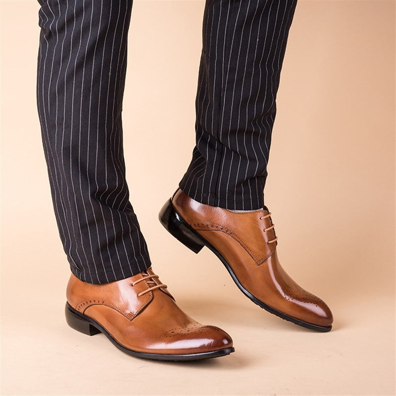 Pointed Toe Carving Business Oxford for Men Formal