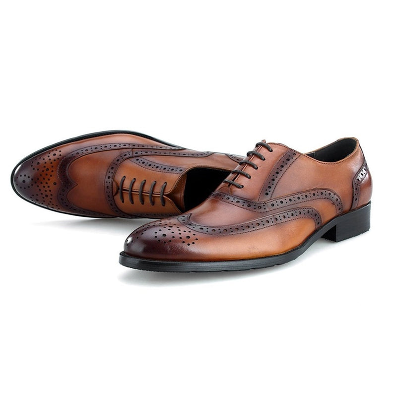 Oxford For Men Brogue Shoes Lace Up Style Genuine 