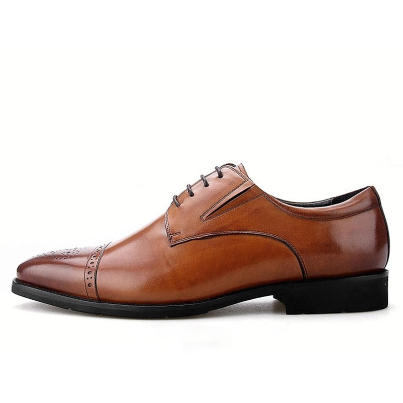 Exquisite Semi Brogue Oxfords for Men Lace Up Styl