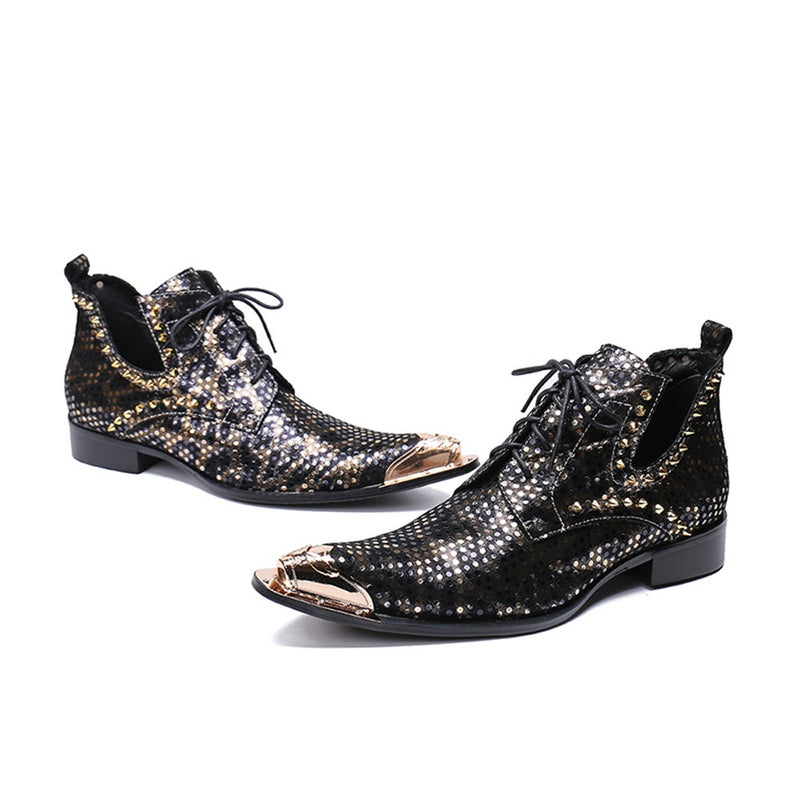 Men's Fashion Ankle Boot Casual Metal Peep-toe Riv