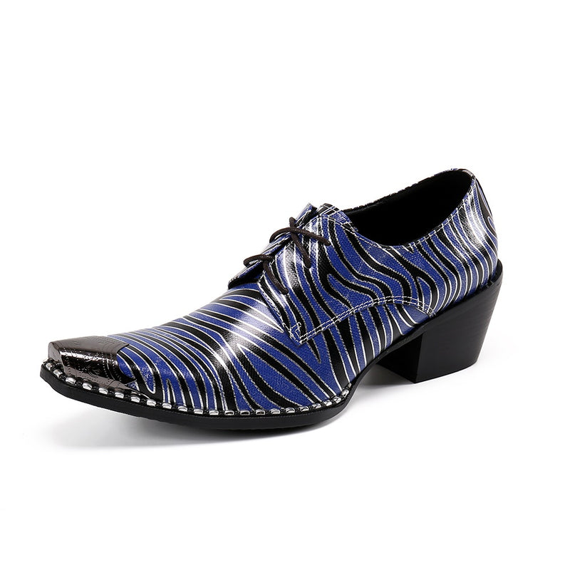 Luxurious Metal Toe Oxfords for Men Lace Up Style 