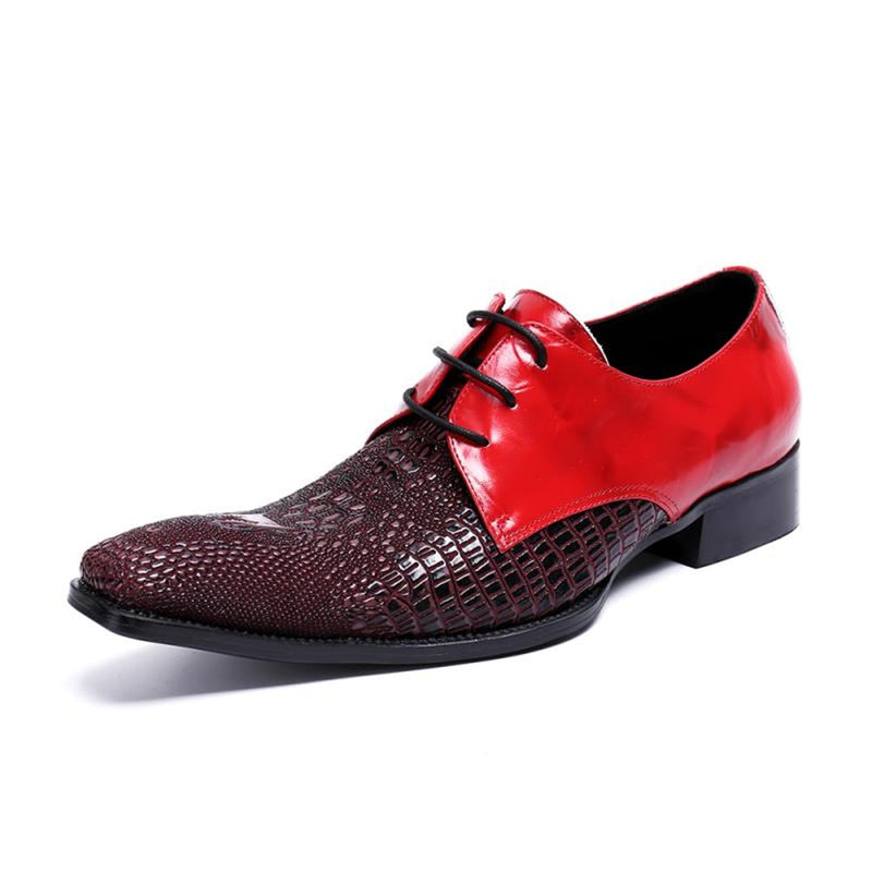 Lace-up Wedding Dress Oxfords For Men Genuine Leat