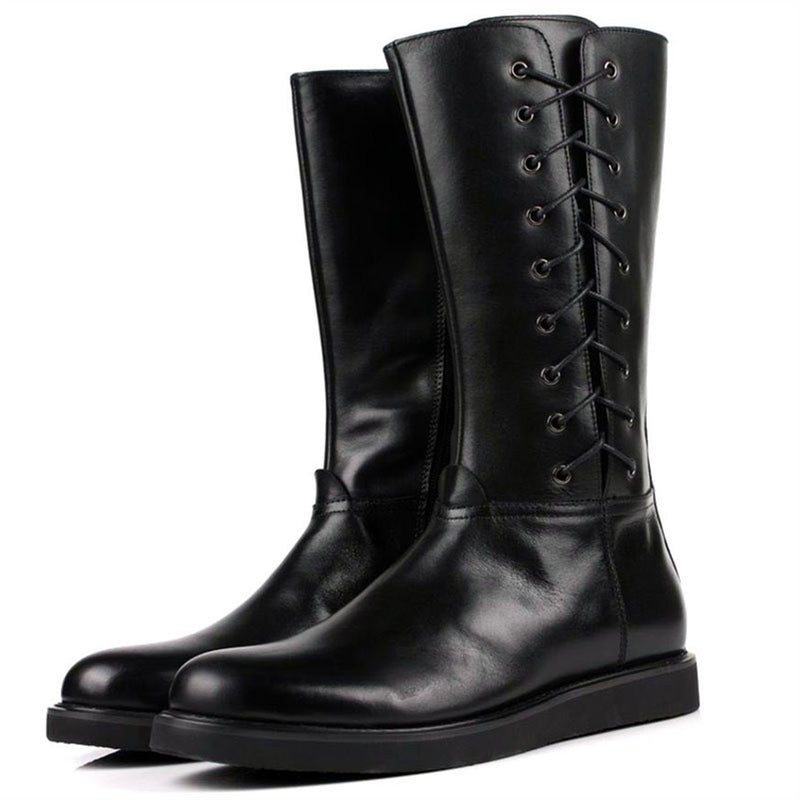 Military Boots for Men Motorcycle Boots Pull On St