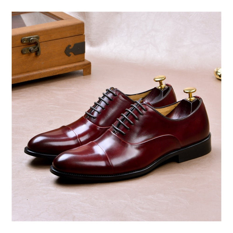 Pointed Captoe Lace Up Style Derby Oxford for Men 