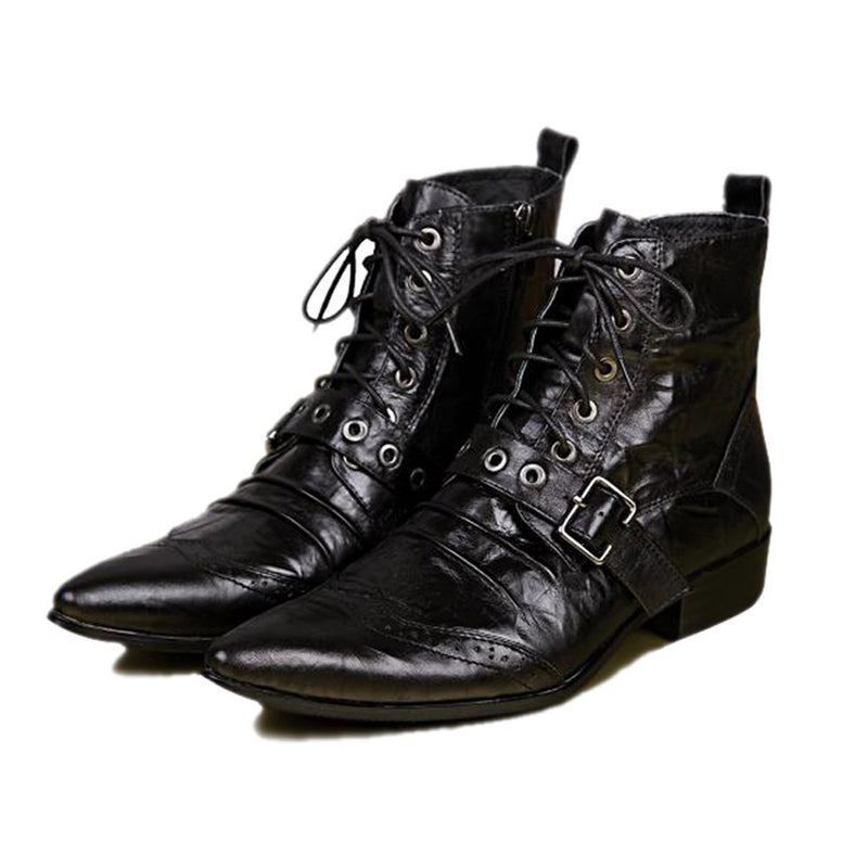 Ankle Boot For Man High Top Boot Lace Up Style Pre