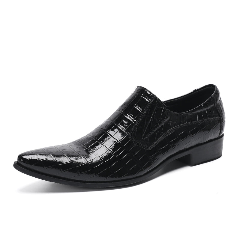 Slip on Oxford for Men Low Block Heel Formal Shoes