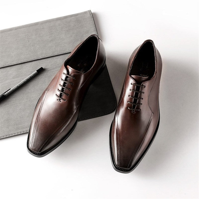 Derby Shoes for Men Oxford Shoes Burnished Square 