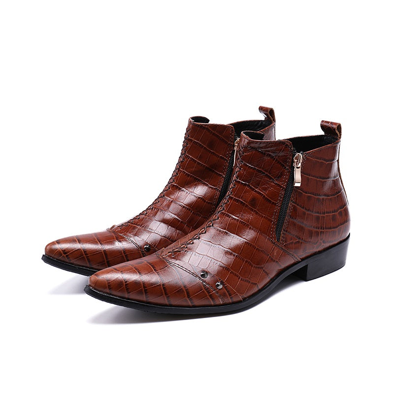 Ankle Boot for Men High Top Boot Slip On Style Hig