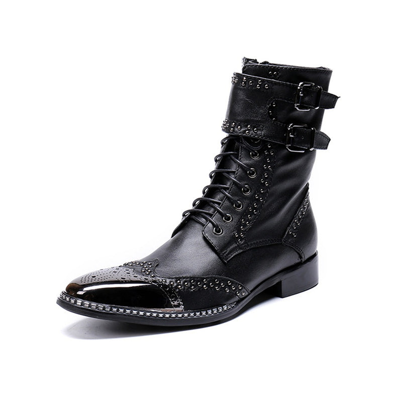 Ankle Boot for Man High Top Boot Lace Up Style Hig