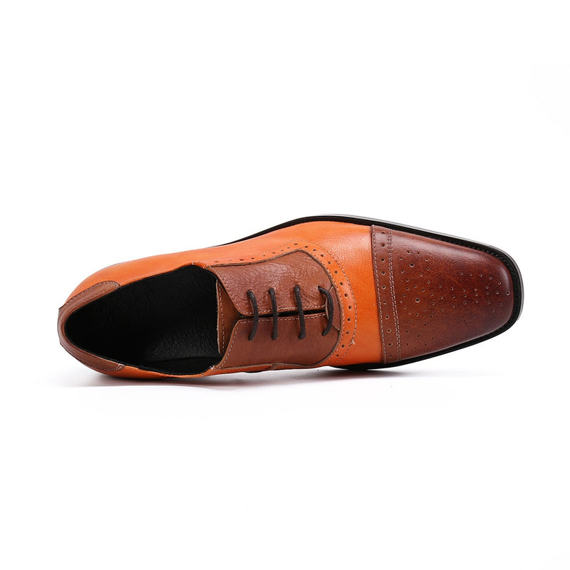Luxurious Cap Toe Oxfords for Men Lace Up Style Sp