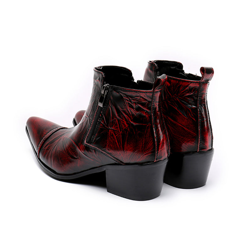 Men's Premium Red Genuine OX Leather Chelsea Boots