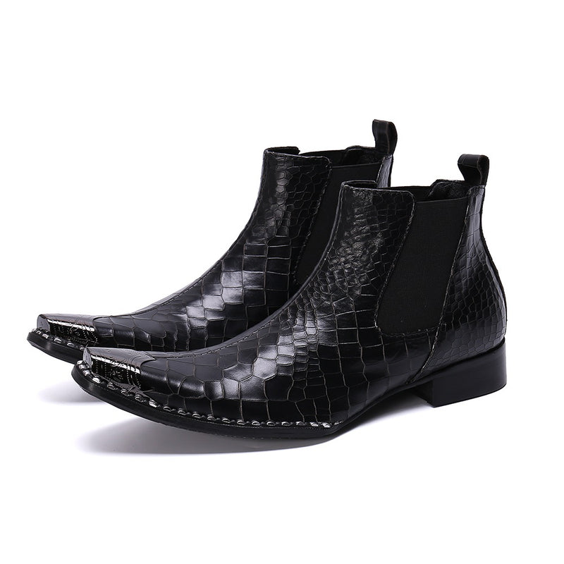 Metal Pointed Toe Business Work Boot for Men Ankle
