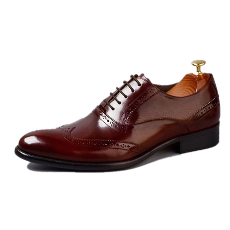 Classic Oxfords for Men Lace Up Style Full Brogue 