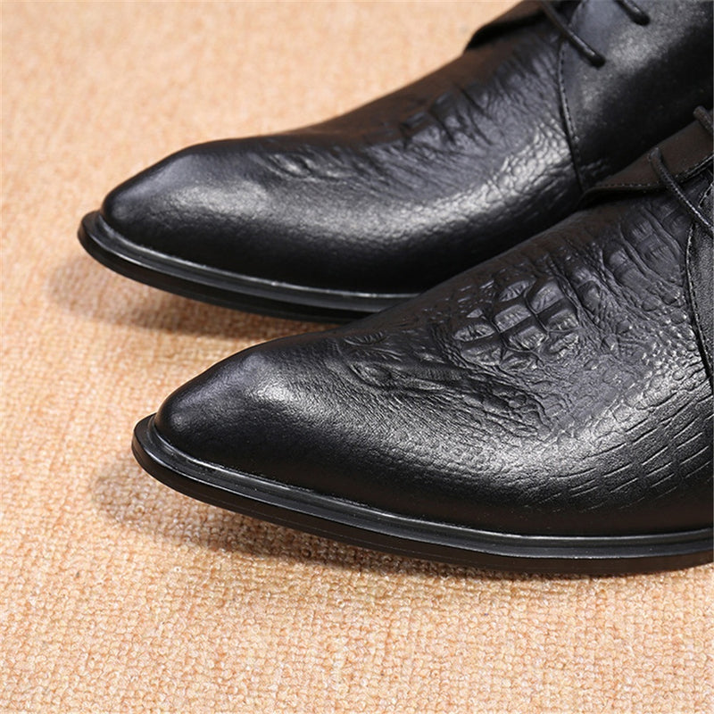 Men's Pointed Toe Premium Genuine OX Leather Oxfor