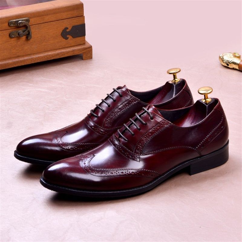 Classic Oxfords for Men Lace Up Style Full Brogue 