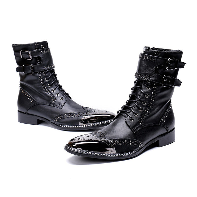 Ankle Boot for Man High Top Boot Lace Up Style Hig