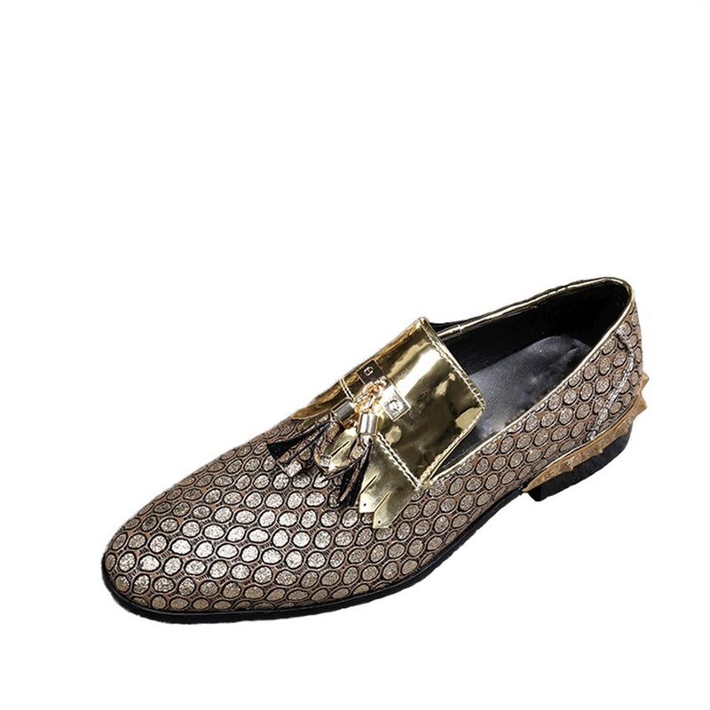 Luxury Gold Tassel Loafer for Men Genuine Leather 