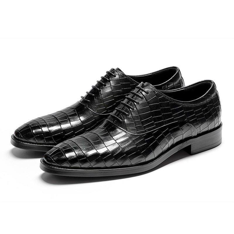 Formal Shoes for Men Derby Oxford Shoes Grid Embos