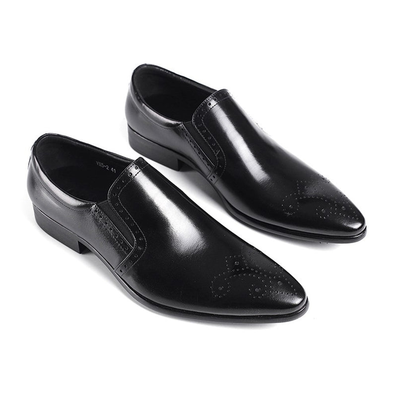 Burnished Pointed Toe Loafer for Men Casual Shoes 