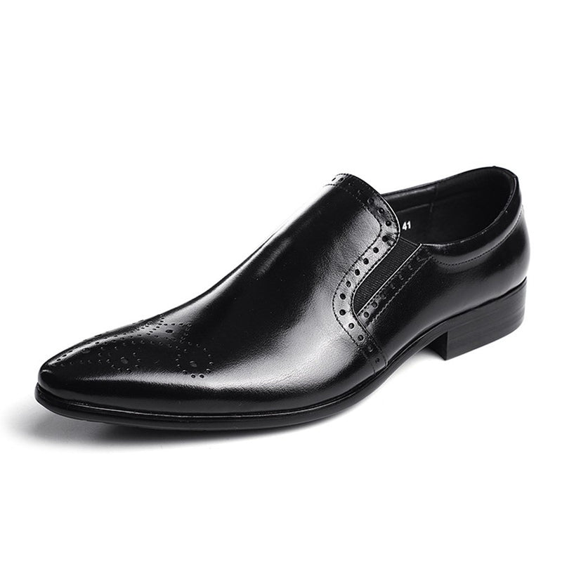 Burnished Pointed Toe Loafer for Men Casual Shoes 