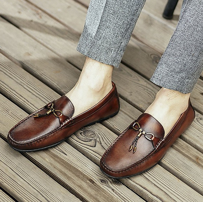Hand-made Retro Loafer Shoes for Men Oxford Shoes 