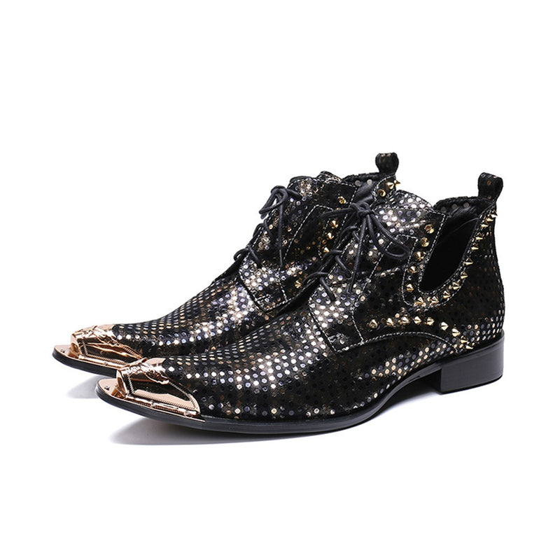 Men's Fashion Ankle Boot Casual Metal Peep-toe Riv