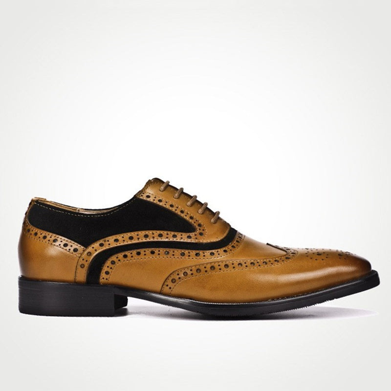 Two Tones Carving Full Brogue Oxford for Men Forma
